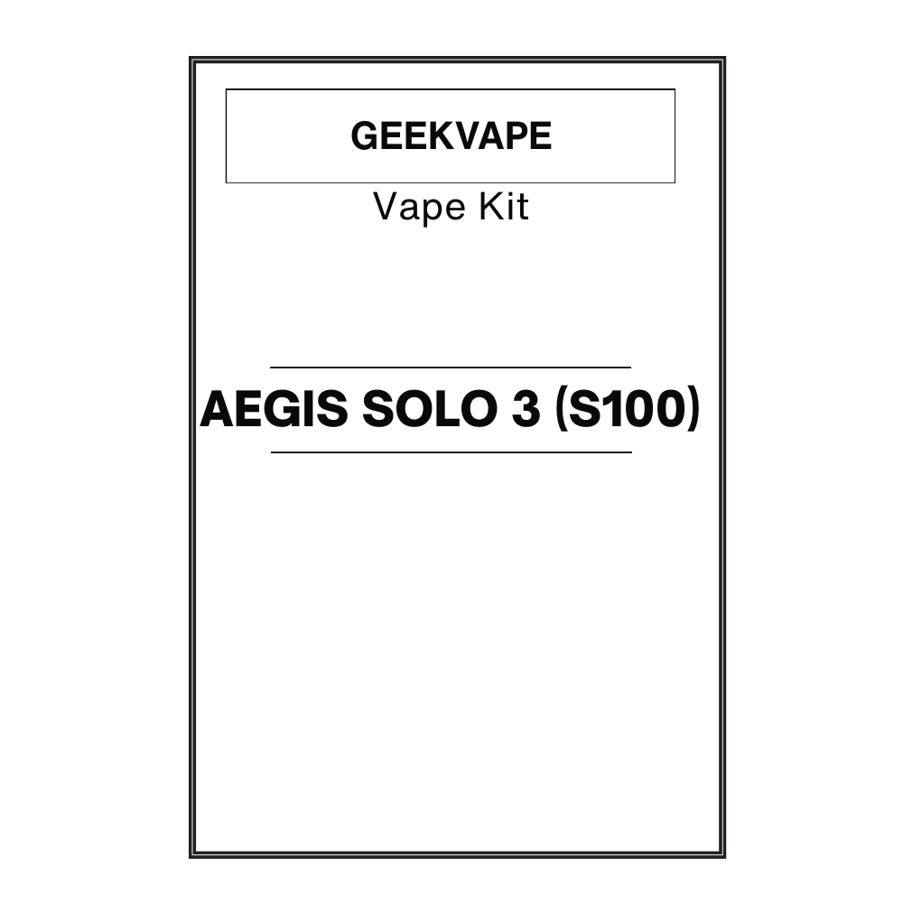 Geekvape Aegis Solo 3 (S100) Kit Geekvape Aegis Solo 3 (S100) Kit